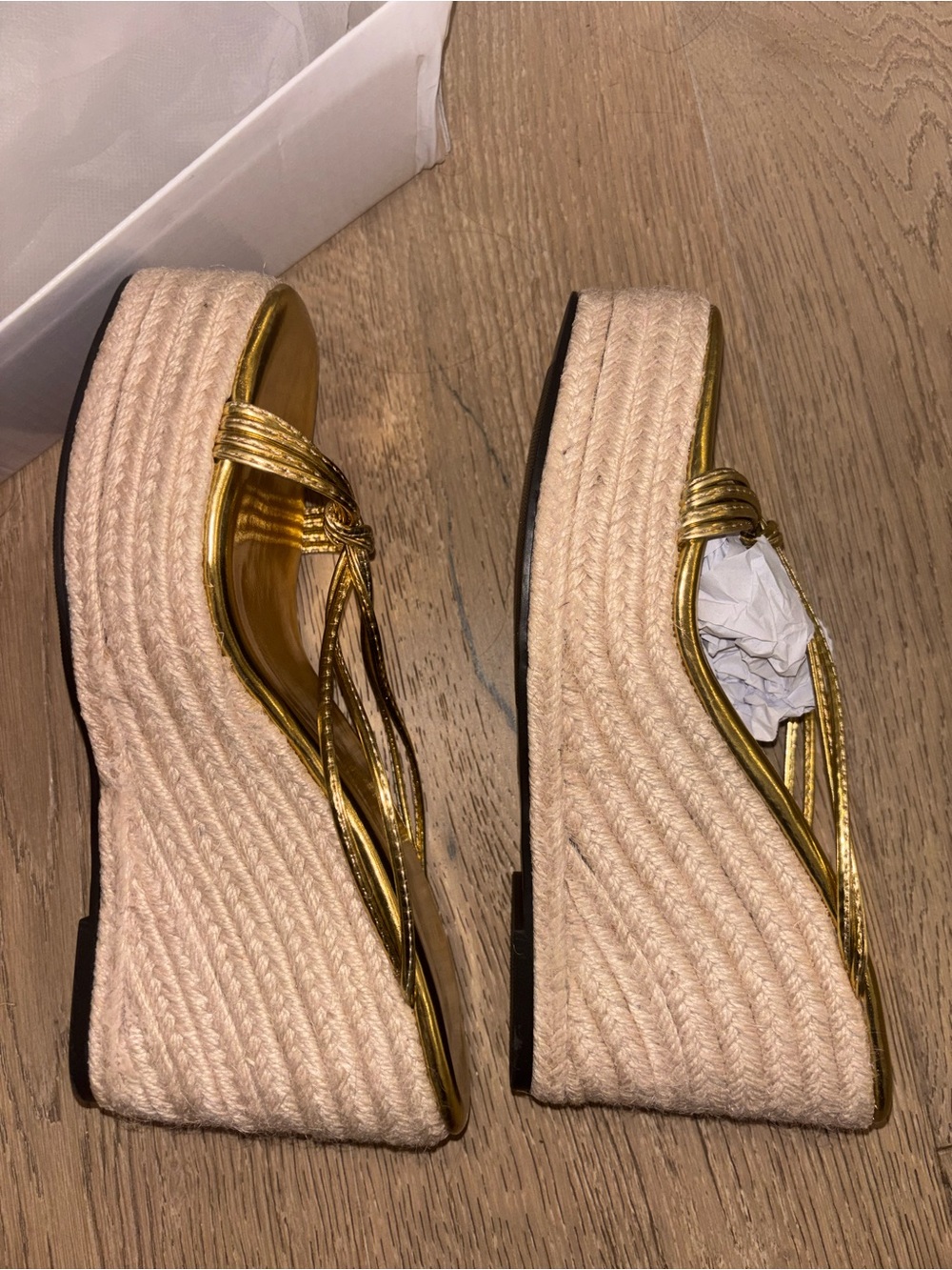 Espadrille Wedge Gold Saldals - Women's - Picture 5 of 6